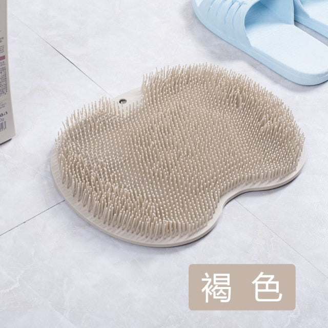 NEW Multifunctional back rubbing artifact with suction cup brush back bath bathroom foot rubbing plantar massage brush TPE foot pad Magic Bath Sponge Dead Skin Removing