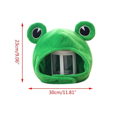 Novelty Funny Big Frog Eyes Cute Cartoon Plush Hat Toy Green Full Headgear Cap Cosplay Costume Party Dress Up Photo PropNovelty