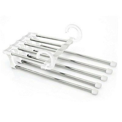 5 in 1 Pant rack shelves Stainless Steel Clothes Hangers Multi-functional Wardrobe Hot Sale Magic Hanger