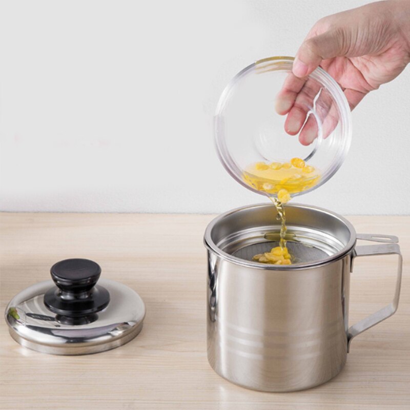 „ÄêNEW 2022„ÄëKitchen Cooking Tool Oil Filter Storage Can Grease Strainer Pot Oil Strainer Container Restaurant Kitchen Supplies