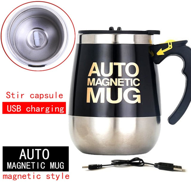 New Automatic Self Stirring Magnetic Mug Creative Stainless Steel Coffee Milk Mixing Cup Blender Lazy Smart Mixer Thermal Cup-z