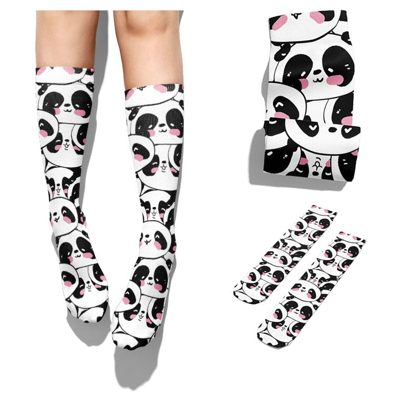 Funny Harajuku 3D Printing Cute Cartoon Panda Socks New Funny Men Women&