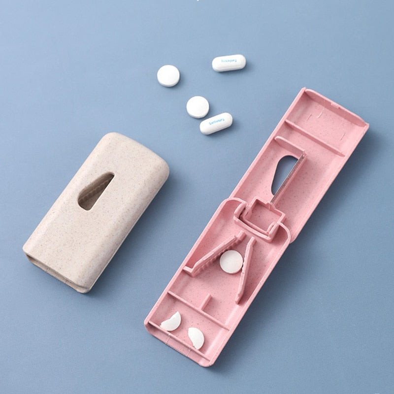 Useful Portable Splitter Pill Case Pill Medicine Storage Box Tablet Cutter Pill Holder Cutter Divider Nurse Supplies