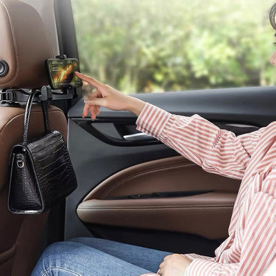 Car Headrest Hook With Phone Holder Car Seat Back Hanger For Handbag