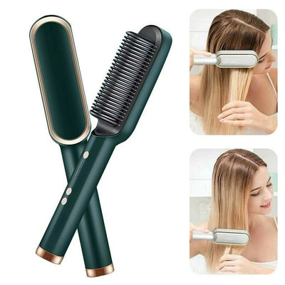 Hair Straightener Brush Hair Straightening Iron & Curler 2-in-1 Como Style