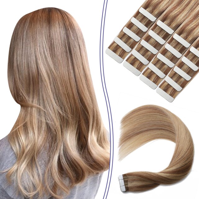 Ombre Balayage Tape In Human Hair Extensions 100% Real Remy Human Hair Extensions 50g 100g Per Package Seamless Tape on Hair