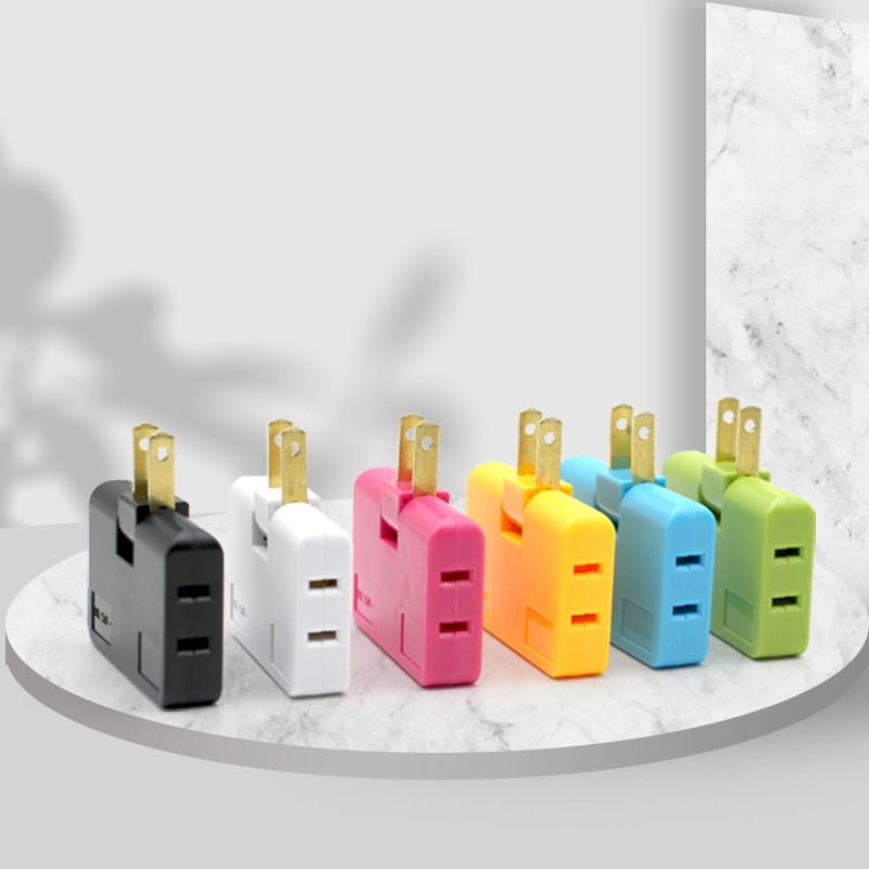 3 In 1 Extension Plug Electrical Adapter 180 Degree Rotation Adjustable Mini Shape Mobile Phone Charging Converter Socket Portable Rotation Triporate Power Plug Socket