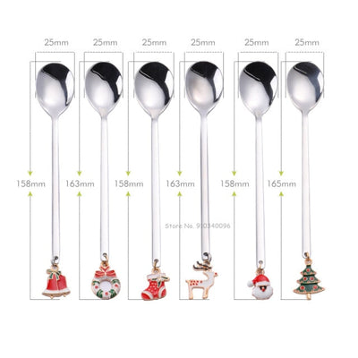 Wholesale Christmas Coffee Spoon &amp; Fork Sets Coffee Stirring Spoon Creative Dessert Tea Spoon Shovel Christmas Gift Box