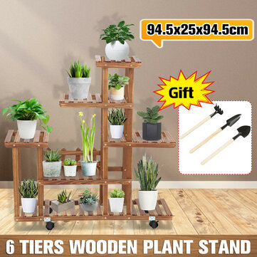 6 Tier Wooden Plant Flower Pot Stand