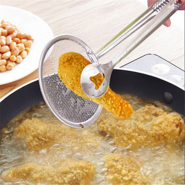 1pcs Kitchen Accessories Stainless Steel Fried Food Fishing Oil Scoop Kitchen Gadget and Barbecue Brush for Kitchen Tools Home