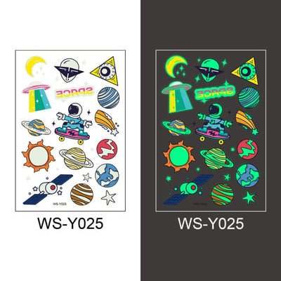 Tattoo Stickers Luminous Child Kid Temporary Fake Tattoos Glow Paste on Face Arm Leg for Children Body Art Mermaid Sticker