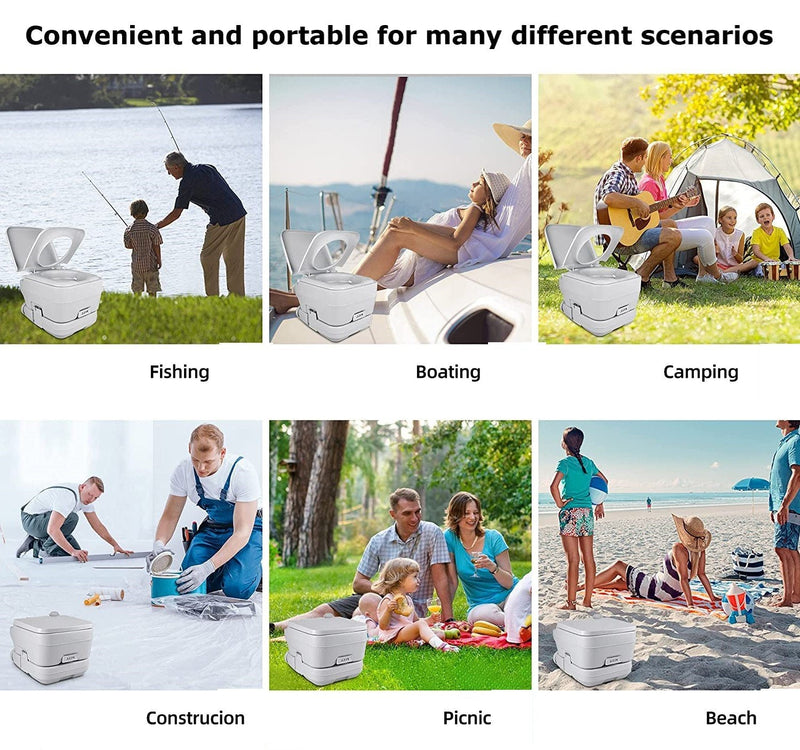 20L Outdoor Camping Portable Potty Toilet - With Water Flushing