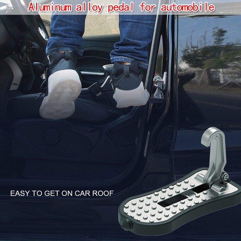 Universal Foldable Auxiliary Pedal Roof Pedal Foldable Car Vehicle Folding Stepping Ladder Foot Pegs Easy Access Car Accessories