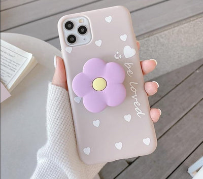 HOT 3D Lovely flower holder stand Soft phone case for iphone 12 Pro Max 12 MiNi 11 Pro Max X XS XR 6S 7 8 plus SE 2020 Cute cover