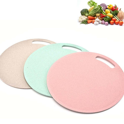 Kitchen Wheat Straw Chopping Board Multi-function Cutting Board Non-slip Round Shape Cutting Board for Home