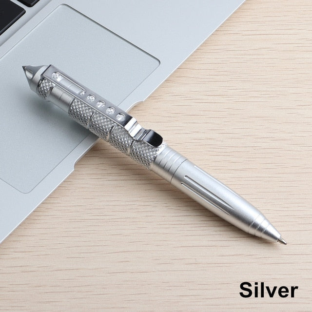 Tool Pens Multi-functional Pen Tactical Tungsten Steel Rotating Unisex Tool Pen Window Glass Metal Ballpoint Multifunctional