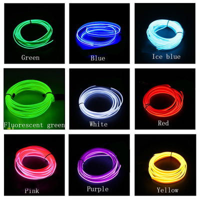 Okeen 1m/2m/3m/5m Neon LED Car Interior Lighting Strips Auto LED Strip Garland EL Wire Rope Car Decoration lamp Flexible Tube