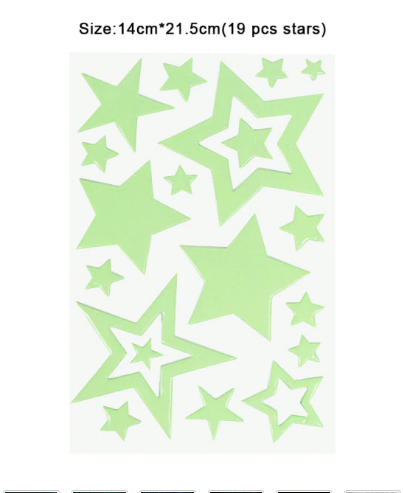 Luminous 3D Stars Dots Wall Sticker  Moon Decal Fluorescent  for Kids Room Bedroom Home Decoration