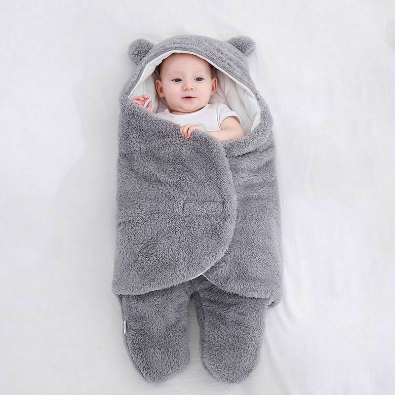 Baby Sleeping Bag Ultra-Soft Fluffy Fleece Newborn Receiving Blanket Infant Boys Girls Clothes Sleep Nursery Wrap Swaddle