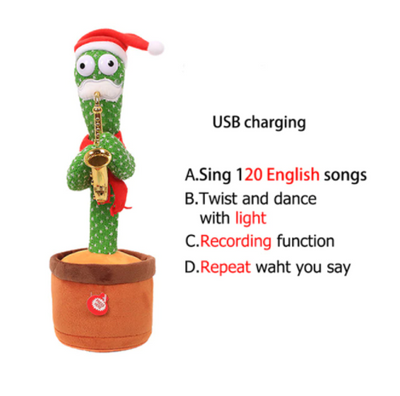 USB Charging Dancing Cactus Toys Children Christmas Gift