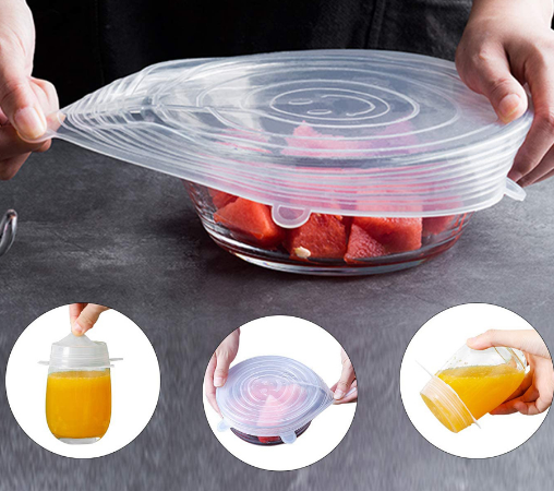 6pcs  Silicone Cover Stretch Lids Reusable Airtight Food Wrap Covers Food Cover