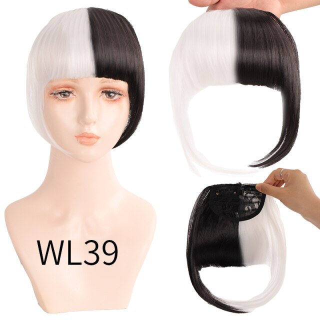 False Bangs Synthetic hair Bangs Hair ExtensionHigh Temperature fiber wigs Fake Fringe Natural hair clip on bangs Light Brown