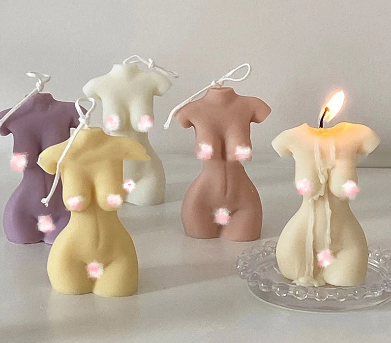 3D Female Body Figurines Candle Silicone Mold Male Female Body Art Statue Candle Handmade Making Mould Home Decoration Crafts