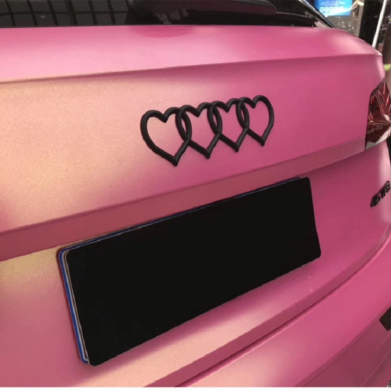 Love Heart Logo Rear Trunk Tail Label Badge Emblem Decal Car Sticker for A4 A3 A5 A6 A4L B8 B7 B9 C6 C7 Replacement Accessories