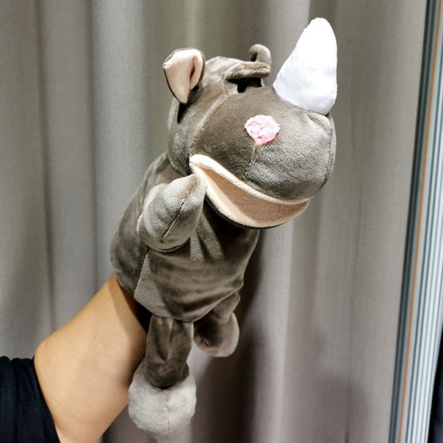 30cm Legged Animal Hand Puppet Plush Toys Wolf Lion Panda Raccoon Hand Puppets Educational Story Doll Toy for Children Kid