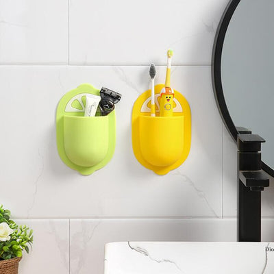 Suction Cute Cartoon Toothbrush Wall Mount Punch-free Toothbrush Rack Strong Toothbrush Organizer Hanging Set Bathroom Tools