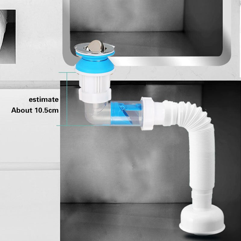 1pcs Sewer Drain Pipe Washing Machine Pipe Connector Anti-odor Telescopic Sewer Pipe Flexible Bathroom Sink Drain Accessories