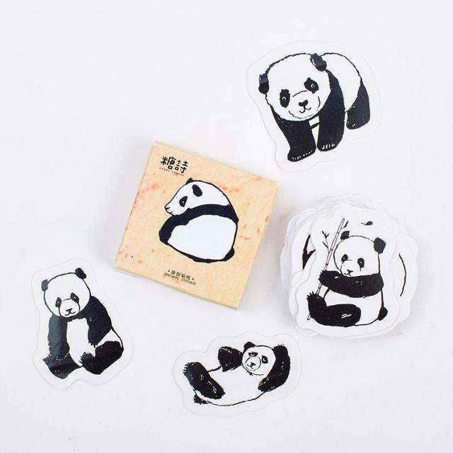 45 Pcs /Pack Cute Animals Panda Decoration Adhesive Stickers Diy Cartoon Stickers Diary Sticker Scrapbook Stationery Stickers