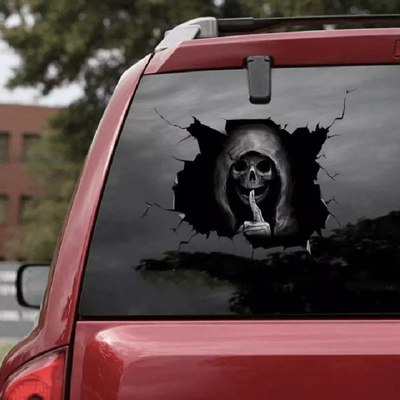 Funny Dog Head In The Crack Vinyl Car Stickers