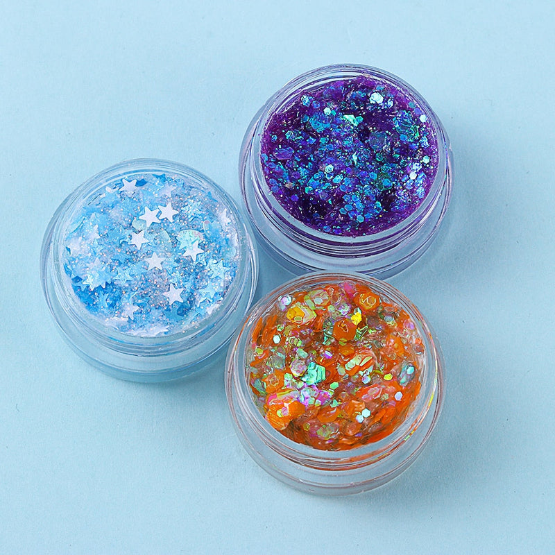 1PC Hot Sale Fashion Holographic Eyeshadow Sequins Gel Hair Lips Makeup Eye Eyebrow Shimmer Glitter Decoration Portable Cosmetic