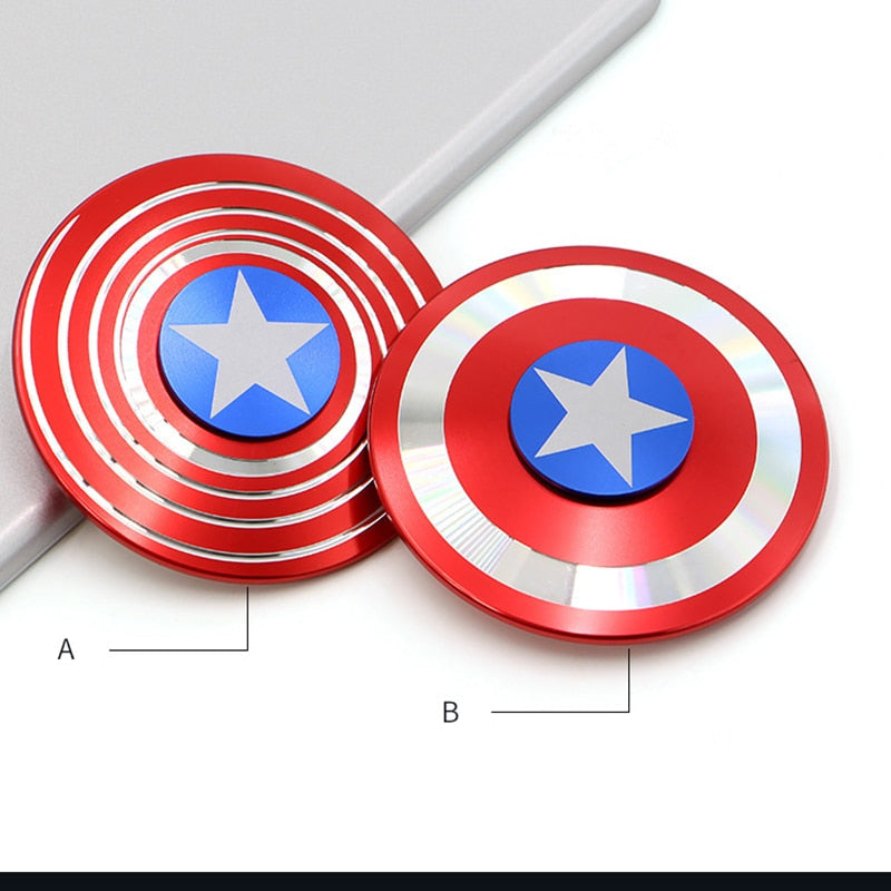 【American Captain】Fidget Spinner American Captain Fast Bearing Spider Finger Hand Spinner gyro EDC ADHD Rotation Anti Stress Aluminum alloy