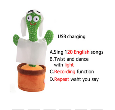 USB Charging Dancing Cactus Toys Children Christmas Gift