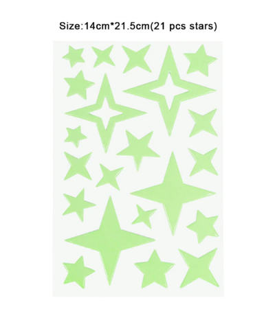 Luminous 3D Stars Dots Wall Sticker  Moon Decal Fluorescent  for Kids Room Bedroom Home Decoration