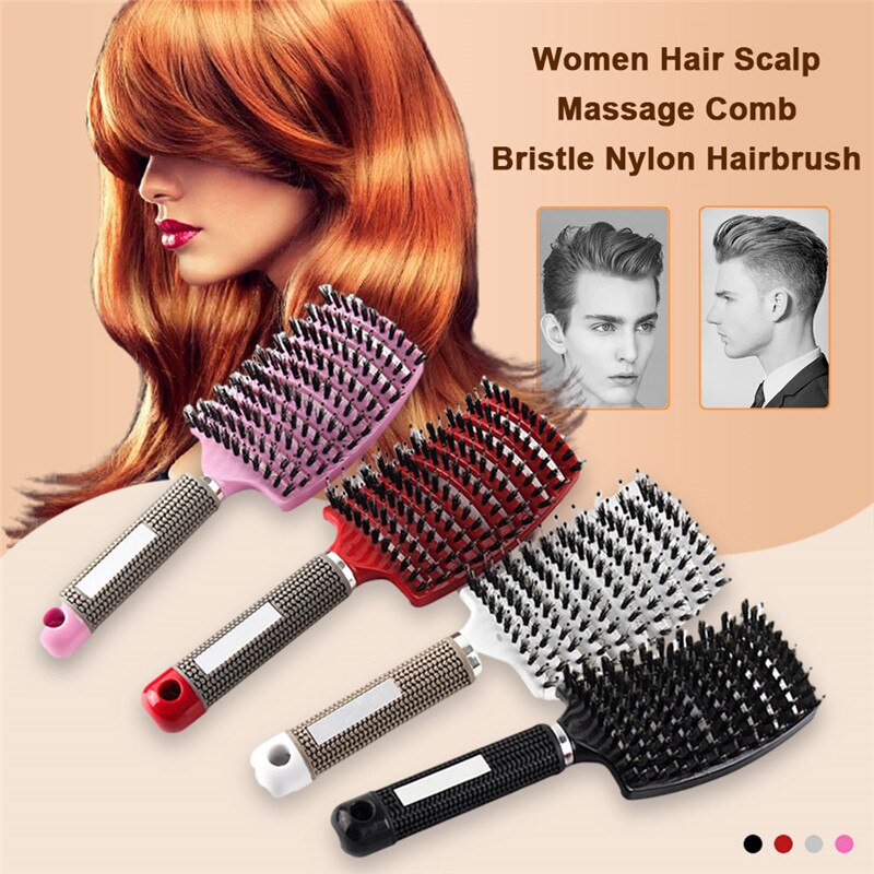 Curved Vented Professional Detangling Comb Portable Home Massage Hair Brush Styling Tools Fast Drying