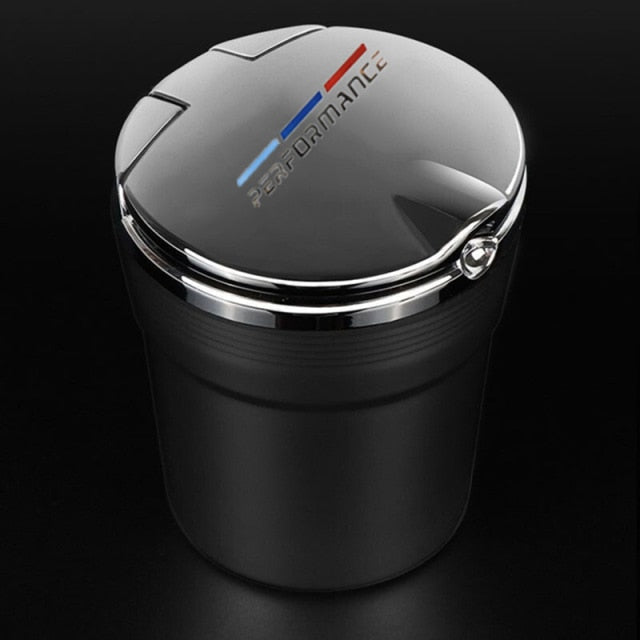 Car Ashtray with LED Light Luxury Car Smokeless Cup Holder