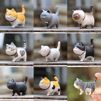 [mystery box!!!]mini kawaii bell cat Japan Anime lovely simulation animal Cat PVC action figure decoration toy collectible model kids toys gift