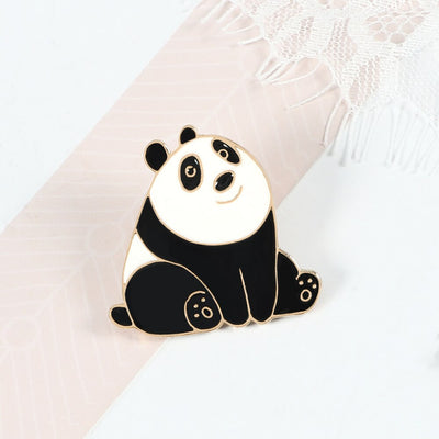 Cute Smile Panda Enamel Pin Cartoon Funny Animals Brooches Custom Badge Women Men Backpack Clothes Lapel Pins Jewelry For Kids