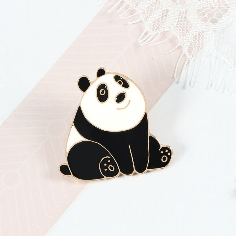 Cute Smile Panda Enamel Pin Cartoon Funny Animals Brooches Custom Badge Women Men Backpack Clothes Lapel Pins Jewelry For Kids