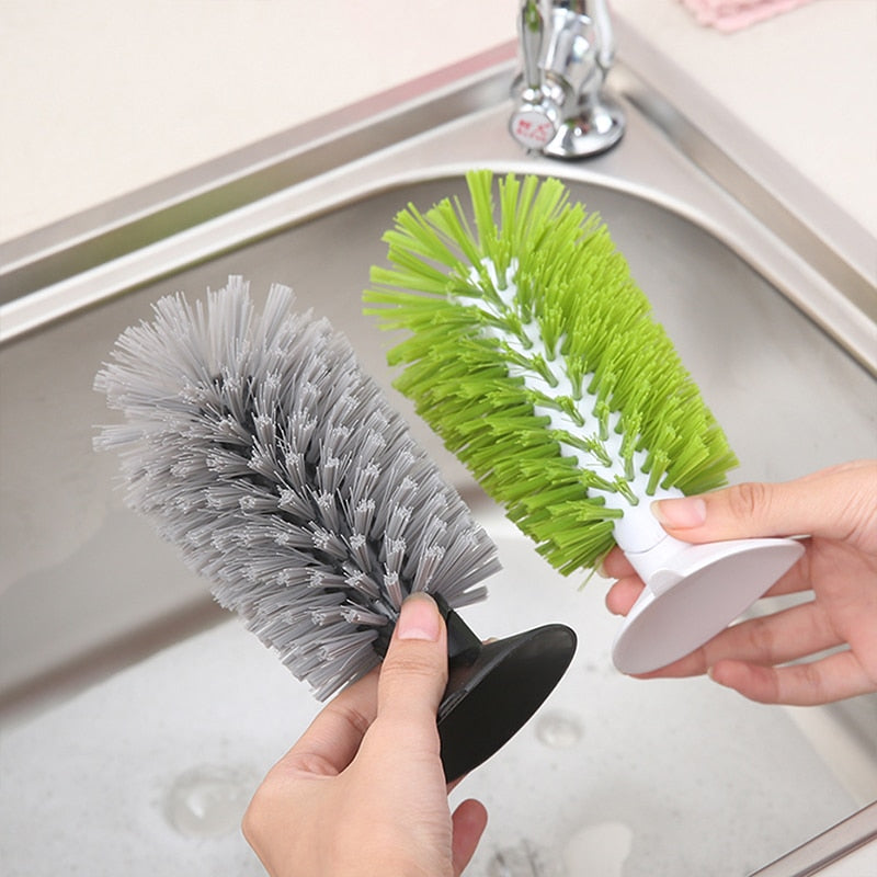 Suction Cleaning Brush Cups  Goblet Mugs Cleaner Strong Suction Clean Brush for Cup