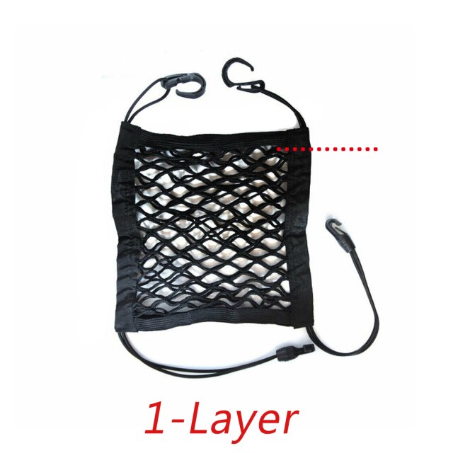 【3 Layer Net Bag】3-Layer Car Storage Net Bag Between Seats Car Divider Pet Barrier Stretchable Elastic Mesh Bag Organizer Auto Accessories