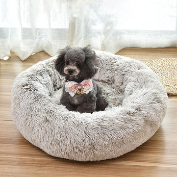 Round Warm Soft Plush Sleeping Donut Cushion Mat