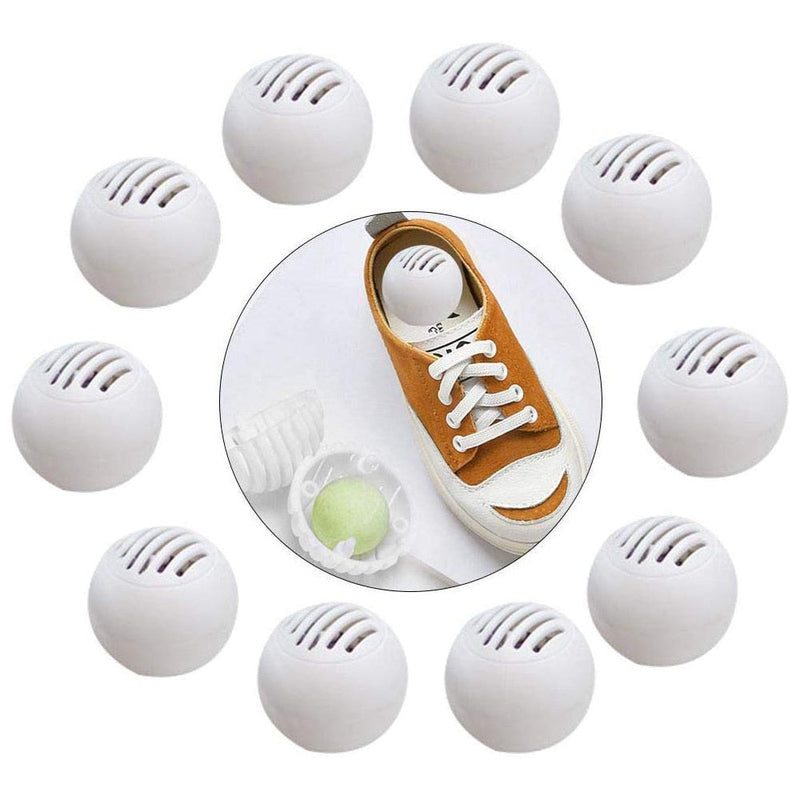 10pcs Shoe Deodoriser Balls Shoe Deodorant for Home Cleaning, Locker Gym Bag, Office and Cars, Fresh Air, Natural Fruity Aroma