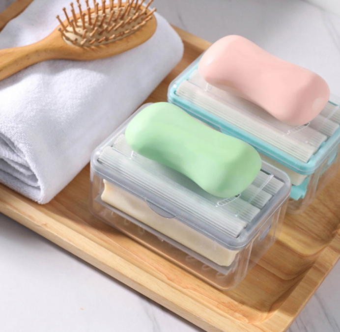 【Soap treasure box】Hands Free Foaming Soap Dish Liquid Soap Dish Multifunctional Soap Dish Hands Free Foaming Soap Box Draining Household Storage Rack Bathroom Tool