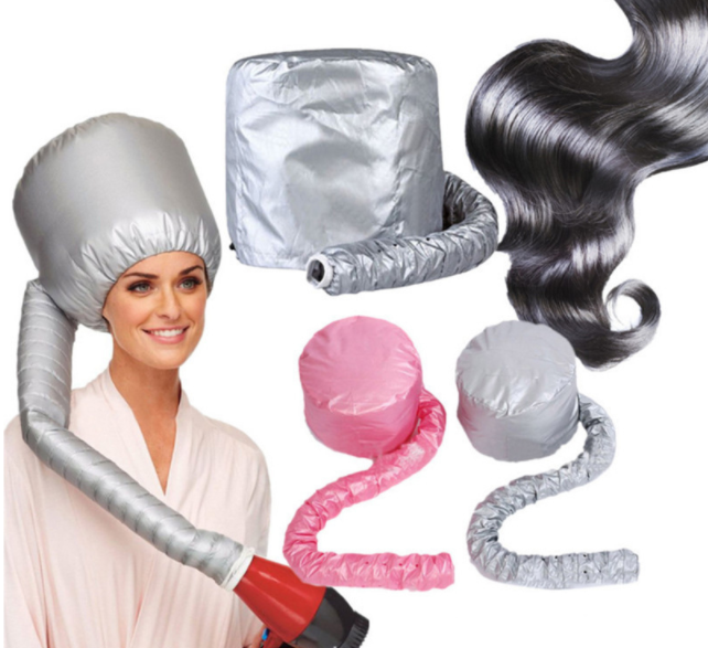 【Hood Hat】Portable Soft Hair Drying Cap Bonnet Hood Hat Blow Dryer Attachment Curl Tools Gray Hairdressing Salon Beauty Tools Straight/curly hair