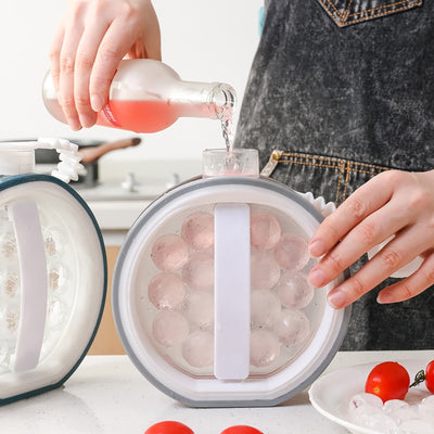 Creative Ice Balls Making Kettle Ice Tray Silicone Homemade Round Ice Cube Mould 2-In-1 Cold Water Bottle Frozen Ice Cream Tools
