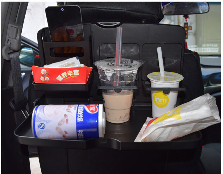 Folding Universal Car Bracket for Food Tray Drink Holder Multifunction Auto Back Rear Seat Table Tray Phone Holder Storage Box